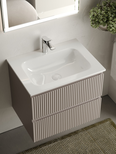 Тумба под раковину Sancos SNOB R SNR60SM 59х45х50 подвесная цвет бежевый - фото 5